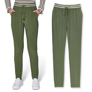 MADELEINE Olive Ankle Length Jogging Style Trousers Size XL